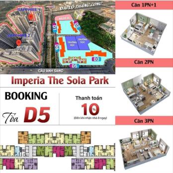 Mở bán Imperia Sola Park KĐT Vin Smart City, dt 28-80m2, giá từ 55tr/m2. HTLS 24T